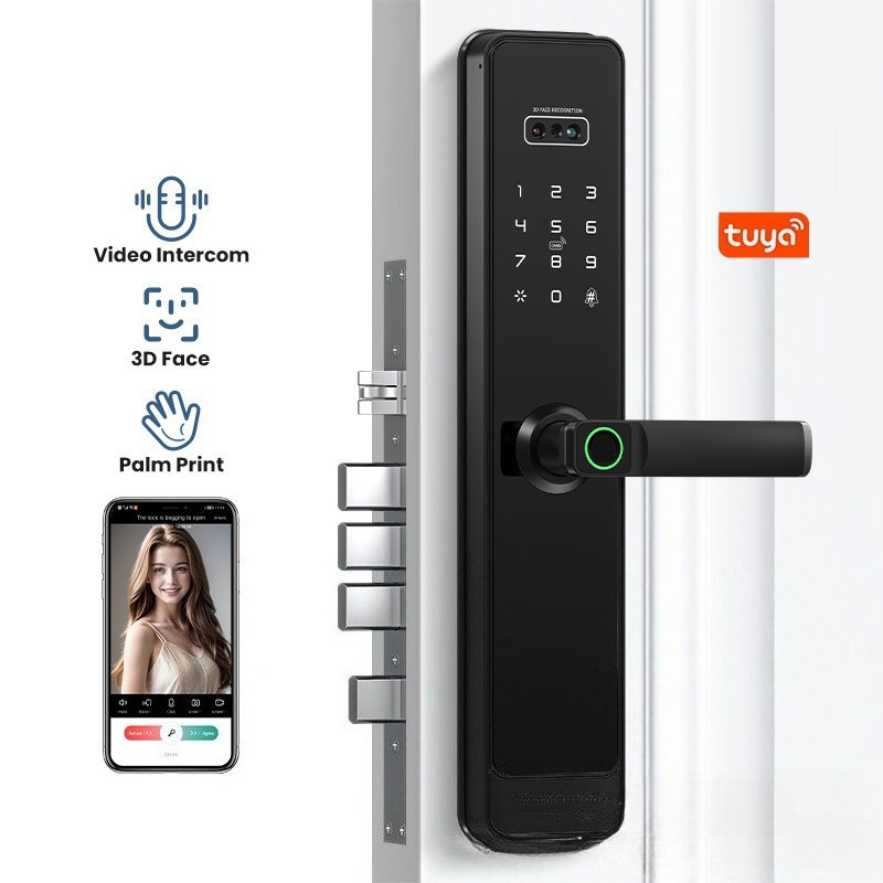 Smart Door Lock Wifi - EGFirtor Semi-automatisch Tuya-vingerafdrukwachtwoordslot Op afstand ontgrendelen